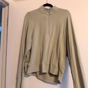 Danskin Light Green Quarter-Zip Sweatshirt